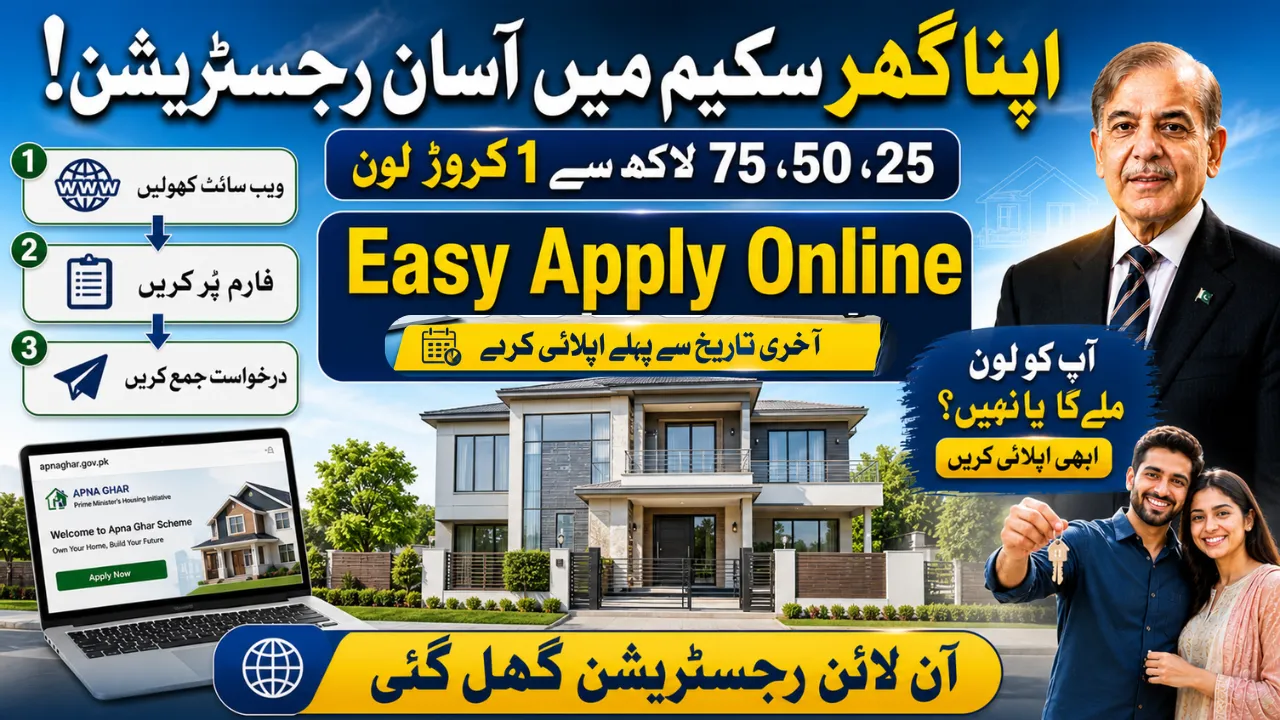 Easy Way to Register apnaghar.gov.pk Online for Apna Ghar Scheme 2026 (Loan 1 Crore)